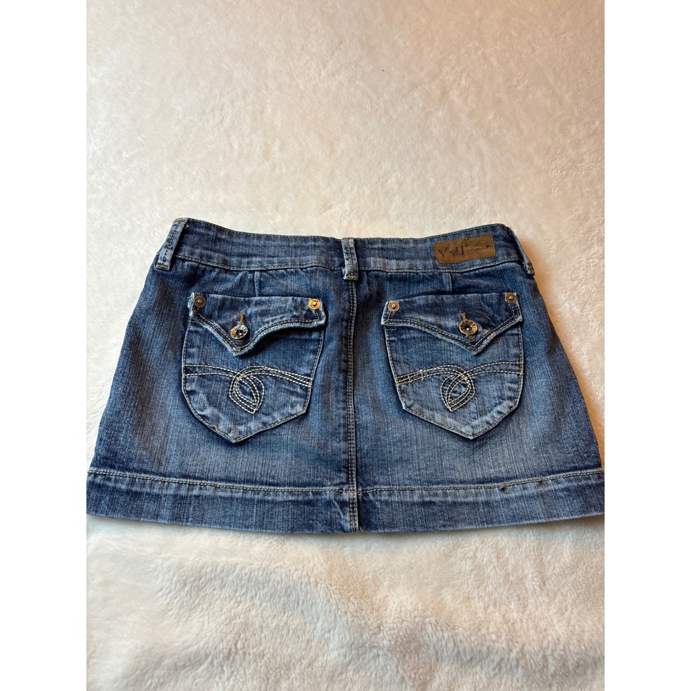 YMI Premium Denim Mini Skirt Medium Wash Y2K Low Rise Size 3 - Picture 3 of 3